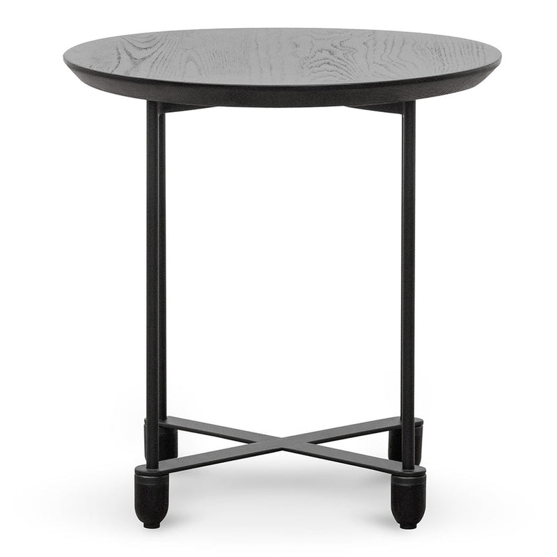 Wooden Top Side Table - Full Black