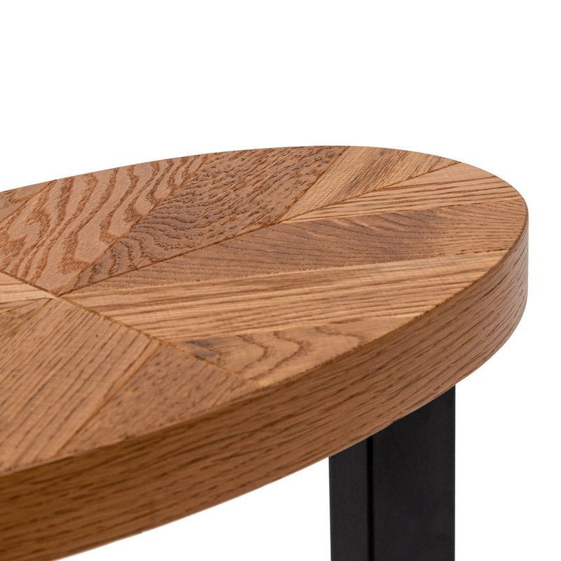 Oval Side Table - European Knotty Oak