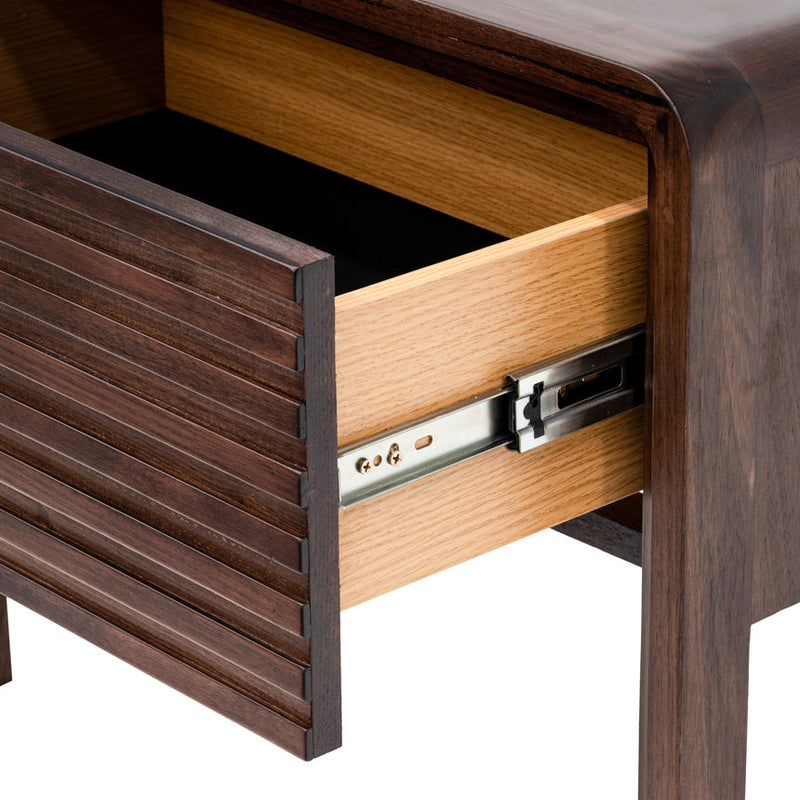 Single Drawer Bedside Table - Walnut