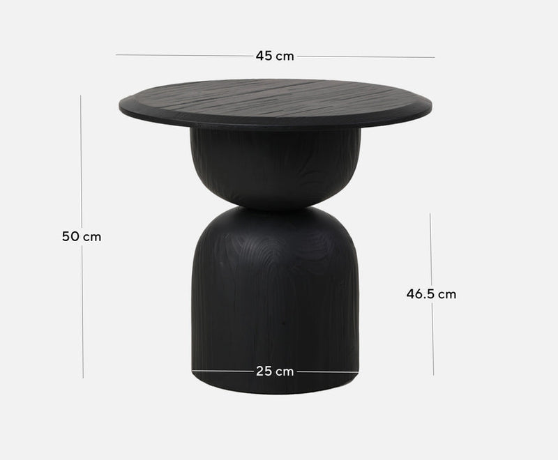 Round Side Table - Full Black