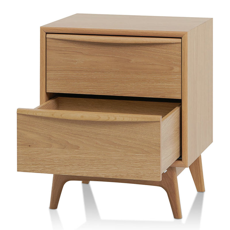 2 Drawer Bedside Table - Natural Oak