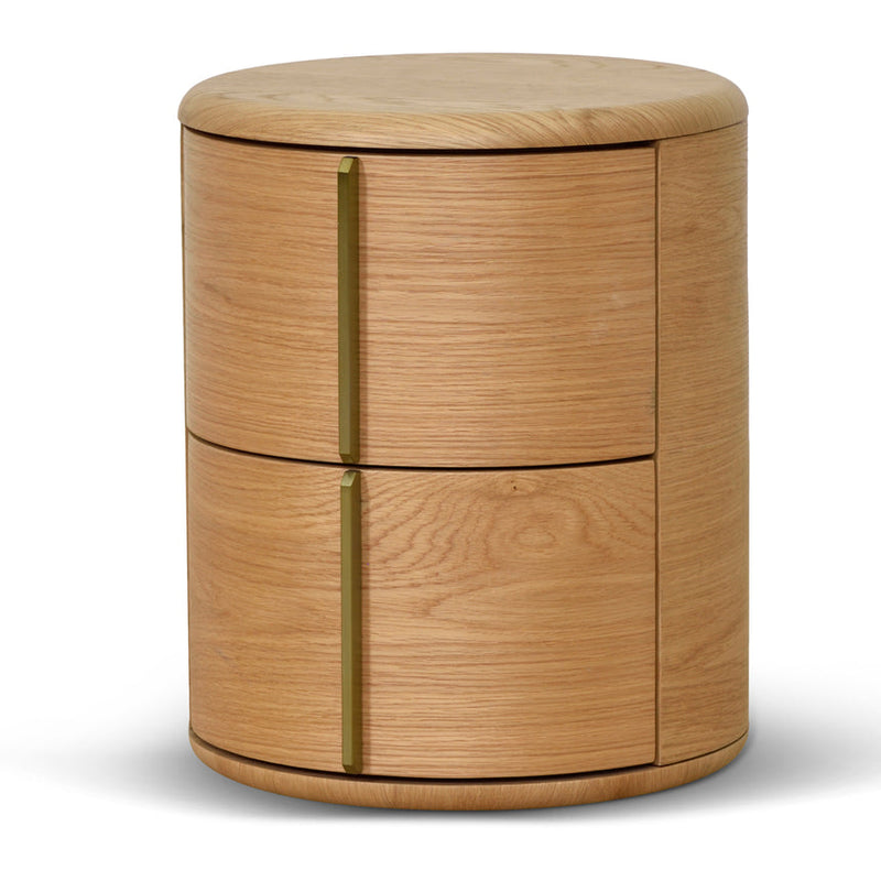 46cm Round Bedside Table - Natural