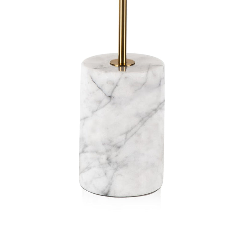 45 cm Brushed Gold Side Table - Faceted Granite Marble