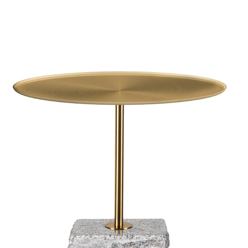 45 cm Brushed Gold Side Table - Carrara Marble