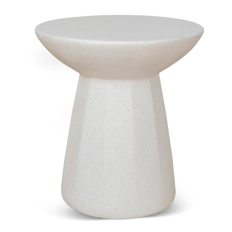 42cm Fibre Glass Side Table - White