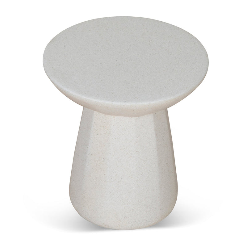 42cm Fibre Glass Side Table - White