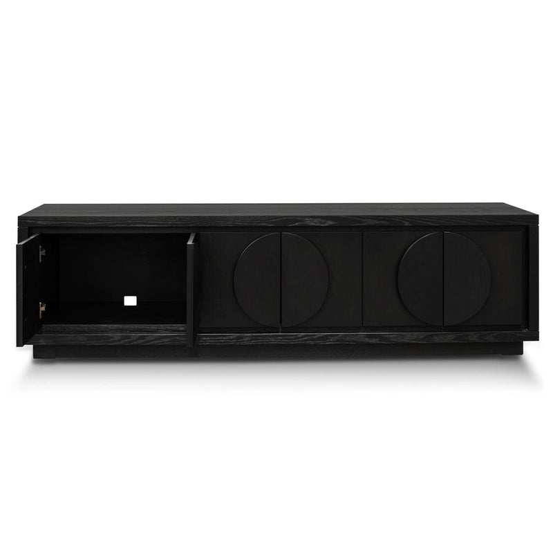 2m Entertainment TV Unit - Textured Espresso Black