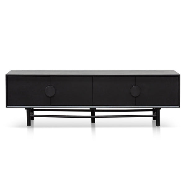 1.8m Wooden TV Entertainment Unit - Black