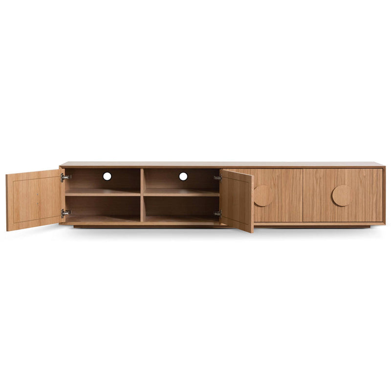 2.3m Wooden Entertainment TV Unit - Natural