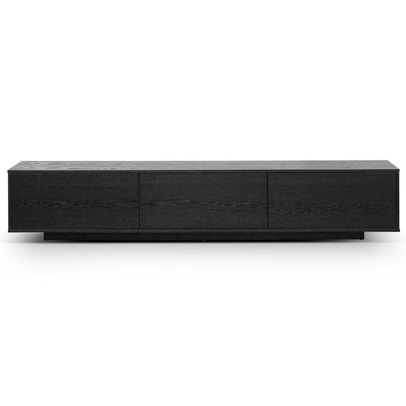 2.3m TV Unit - Black with Natural Drawers