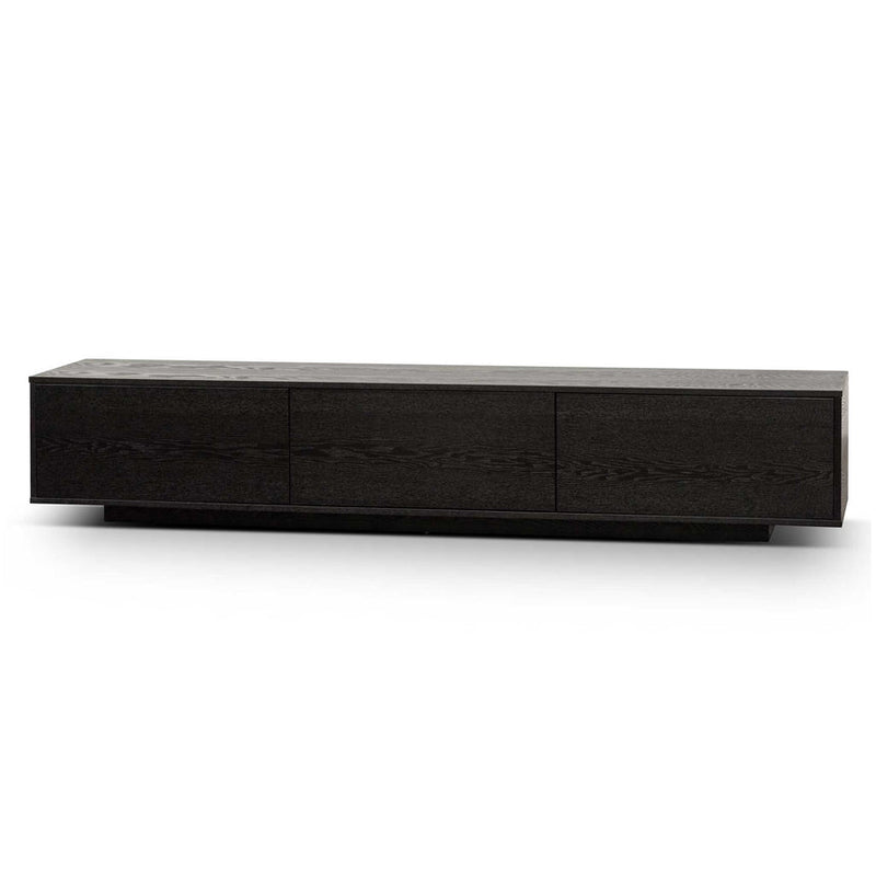 2.3m TV Unit - Black with Natural Drawers