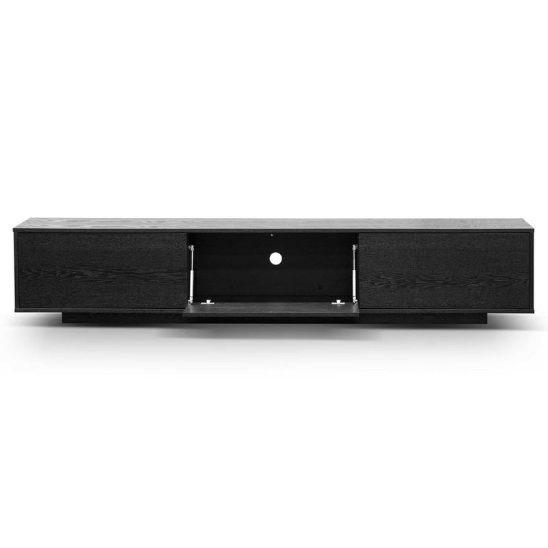 2.3m TV Unit - Black with Natural Drawers