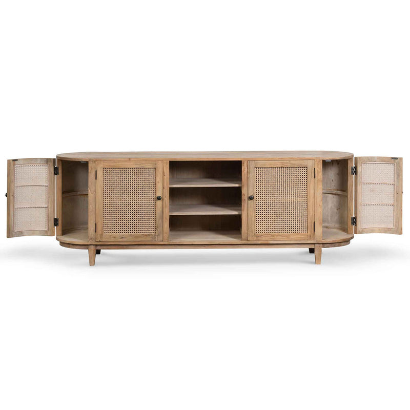 2.1m Sideboard Unit - Natural with Rattan Doors