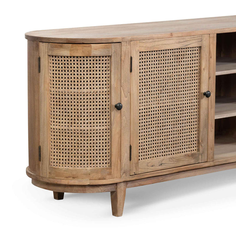 2.1m Sideboard Unit - Natural with Rattan Doors