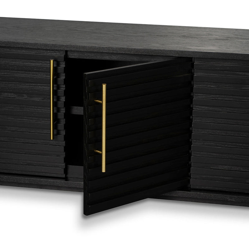 2.3m TV Entertainment Unit - Textured Espresso Black