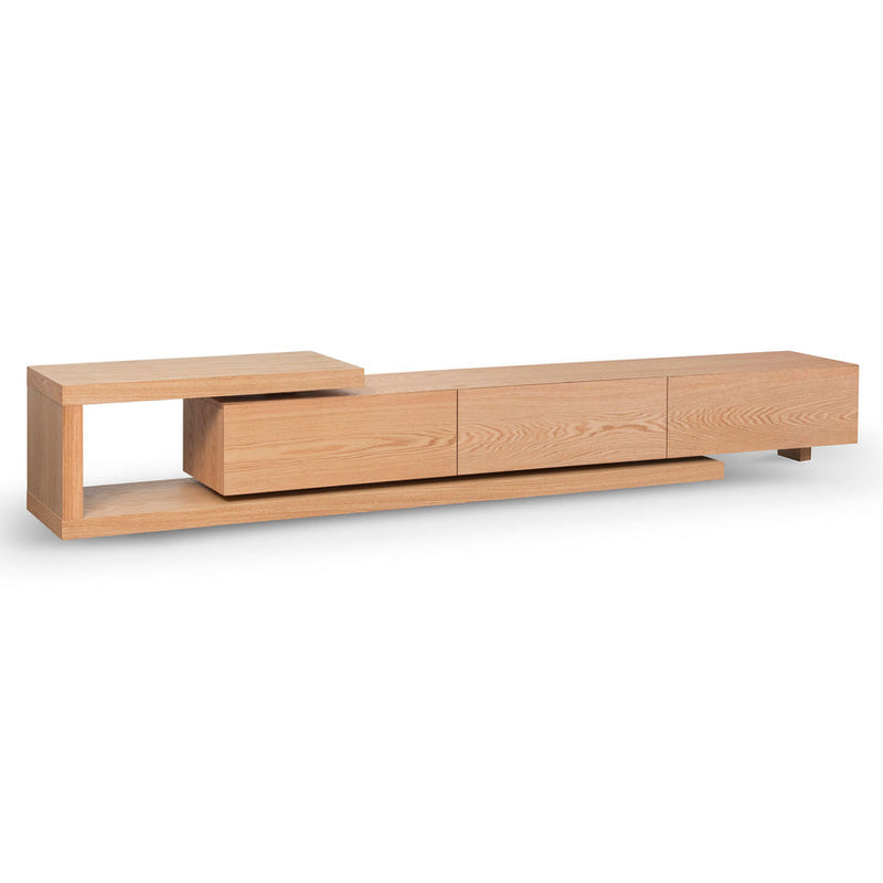 2.4m-3.07m TV Entertainment Unit - Walnut - White