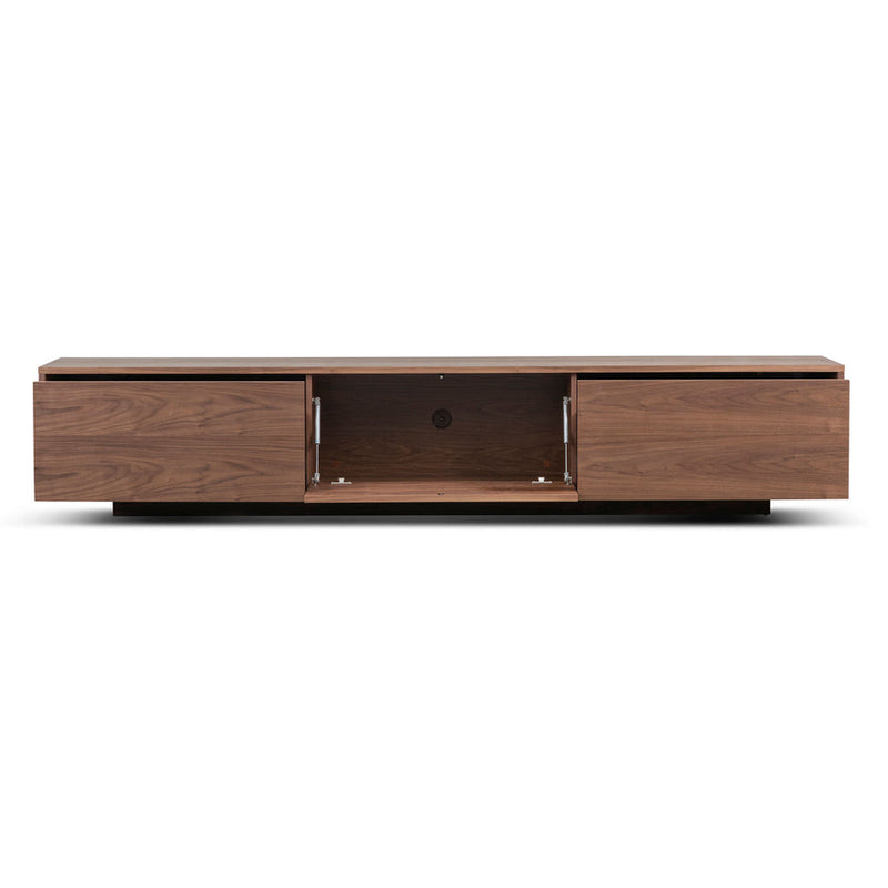 2.3m TV Unit - Black with Natural Drawers