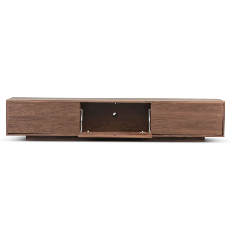 2.3m TV Unit - Black with Natural Drawers