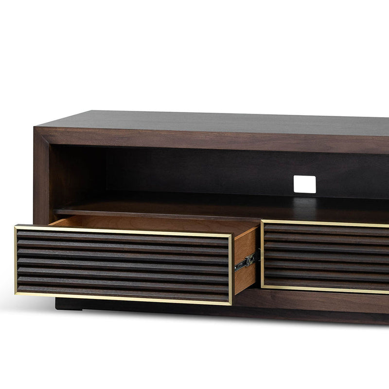 2m TV Entertainment Unit - Textured Espresso Black