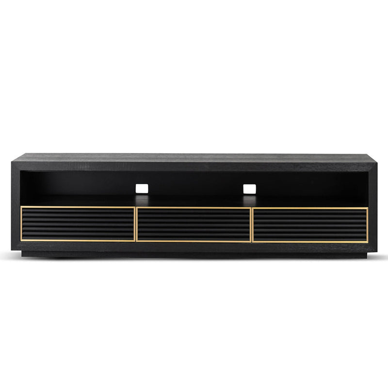 2m TV Entertainment Unit - Textured Espresso Black