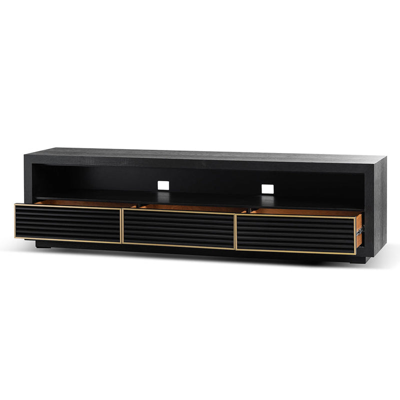 2m TV Entertainment Unit - Textured Espresso Black