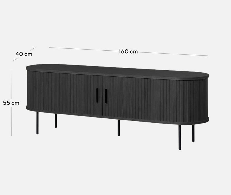 1.6m TV Entertainment Unit - Full Black