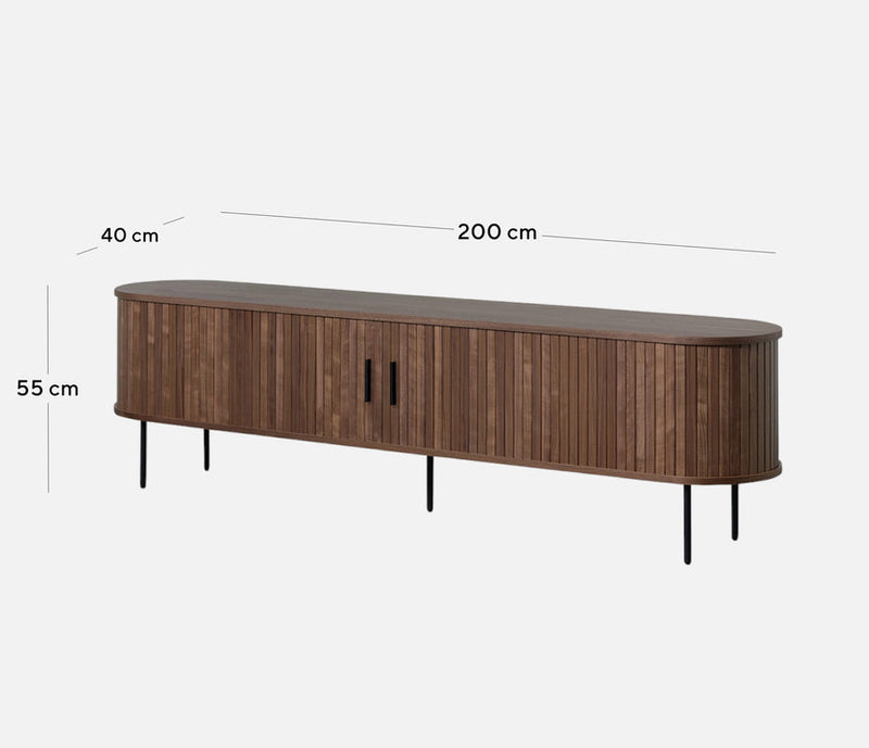 2m TV Entertainment Unit - Walnut