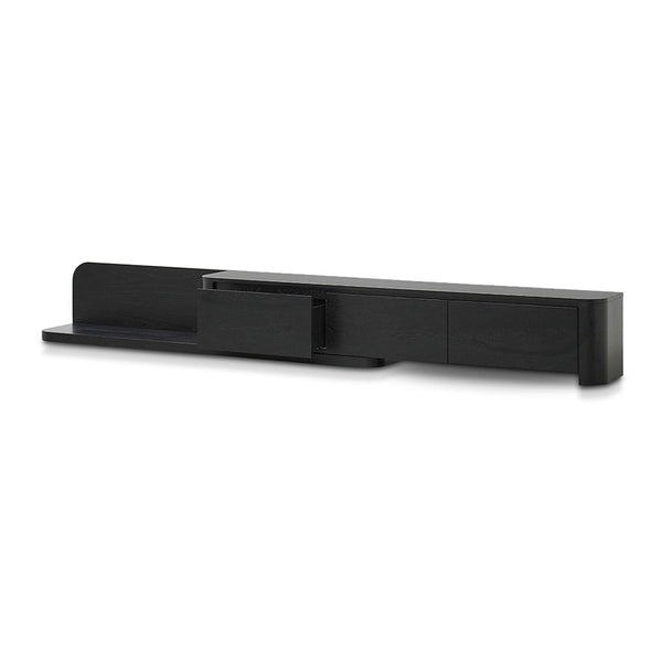 Expandable TV Entertainment Unit - Full Black Oak