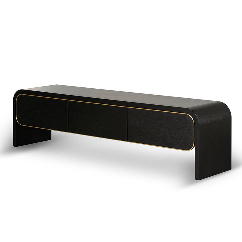 2m TV Entertainment Unit - Textured Espresso Black