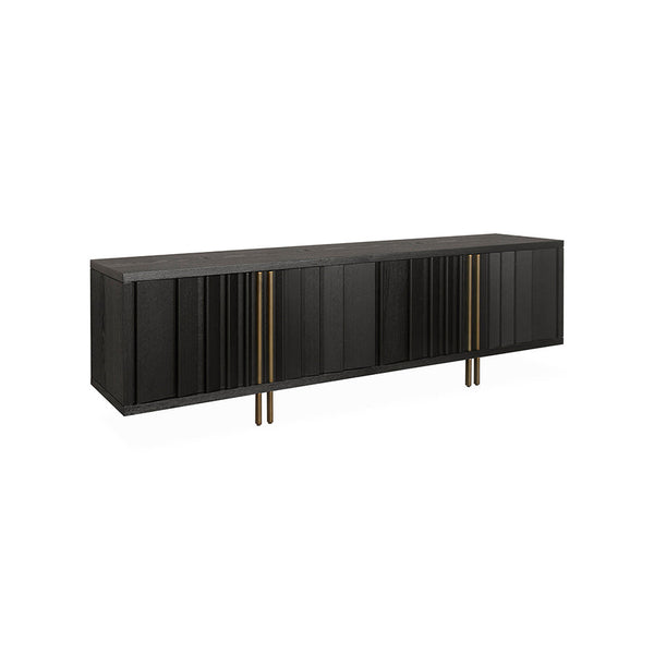 2m TV Entertainment Unit - Textured Espresso Black