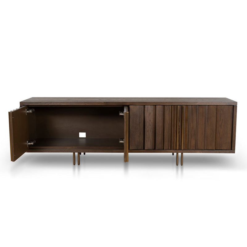 2m TV Entertainment Unit - Textured Espresso Black