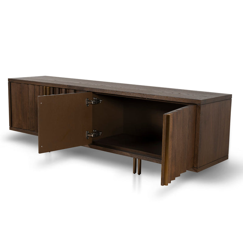 2m TV Entertainment Unit - Textured Espresso Black