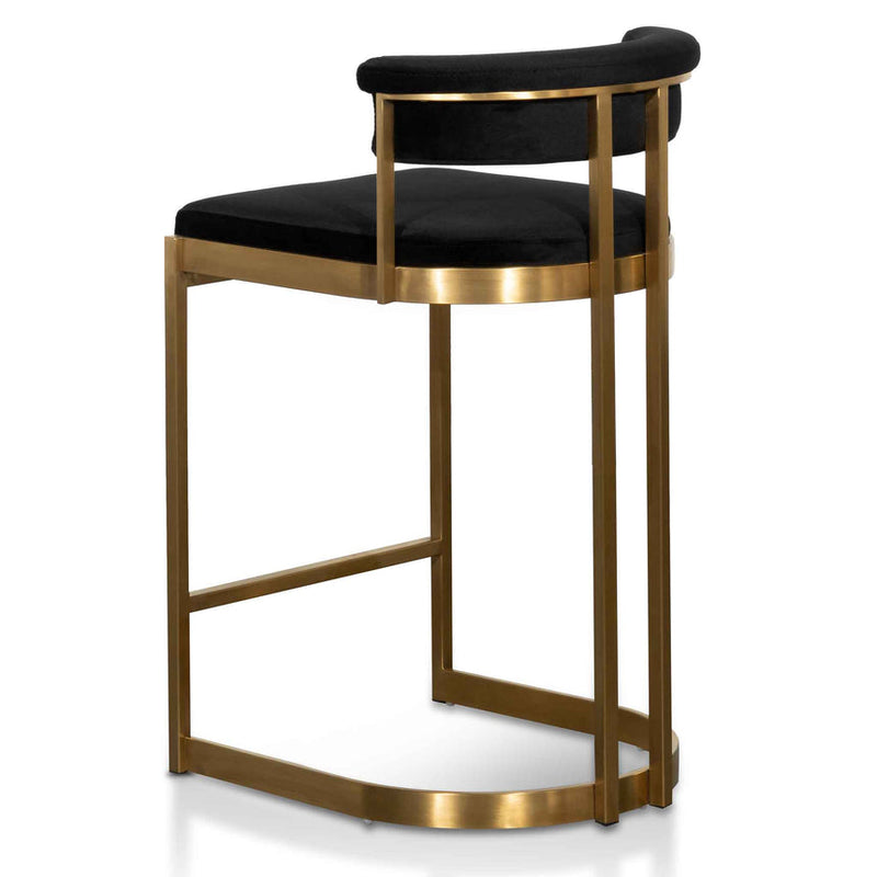 Silver Grey Boucle Bar Stool - Golden Base