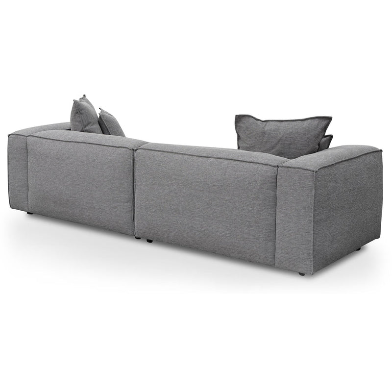 4 Seater Sofa with Cushion and Pillow - Shadow Grey Leather