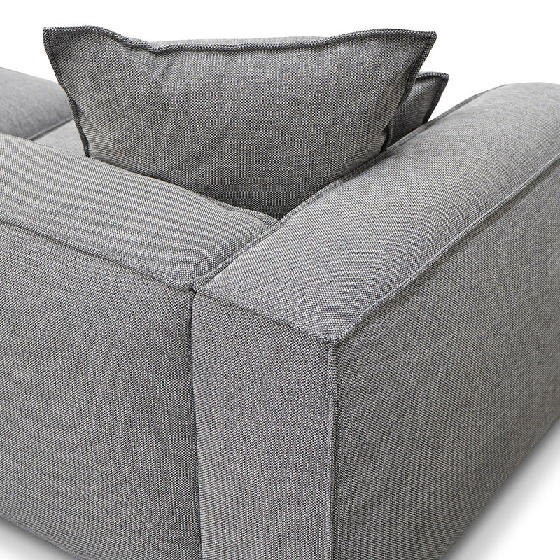 4 Seater Sofa with Cushion and Pillow - Shadow Grey Leather