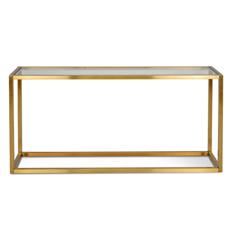 Glass Console Table - Tempered Glass - Steel Base