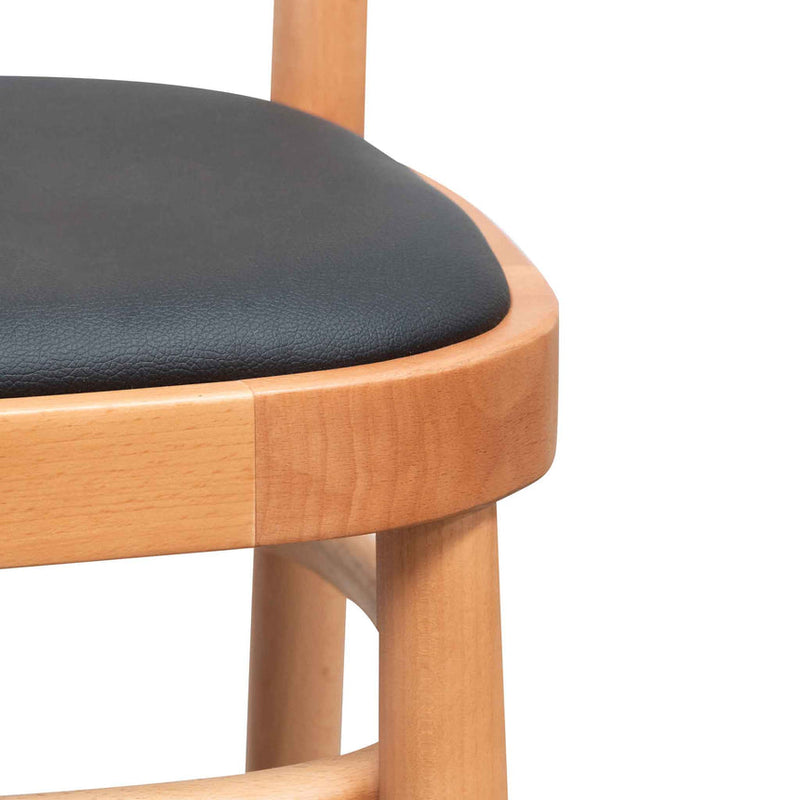 Black Cushion Dining Chair - Natural Rattan