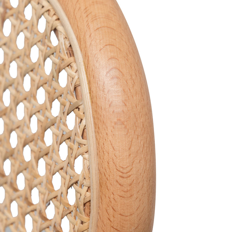 Black Cushion Dining Chair - Natural Rattan