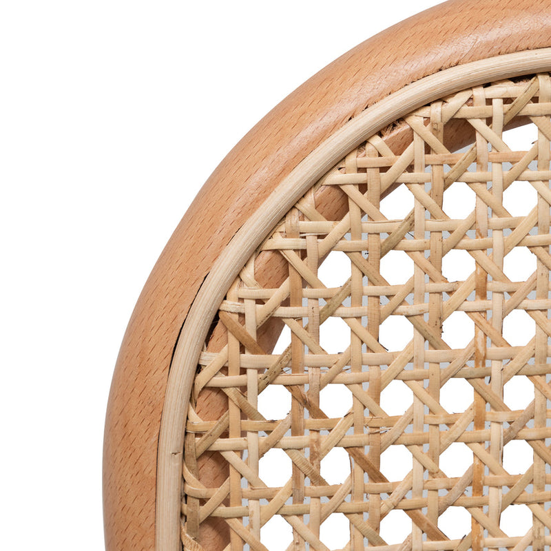 Black Cushion Dining Chair - Natural Rattan