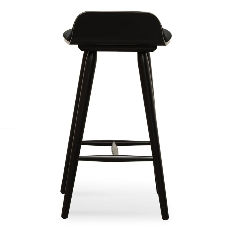 65cm Wooden Bar Stool - Charcoal Black