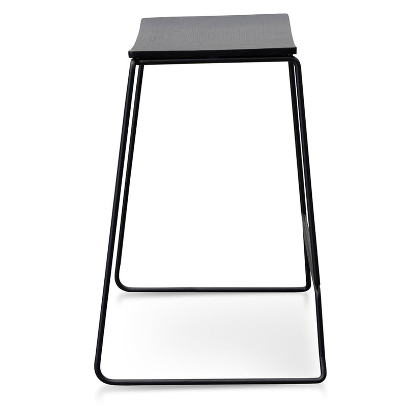 Black PU Bar Stool - Black Frame