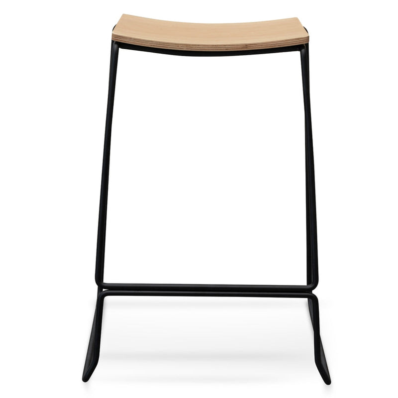 Black PU Bar Stool - Black Frame