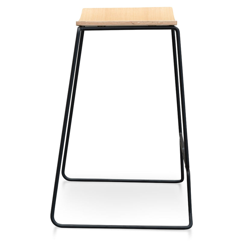 Black PU Bar Stool - Black Frame