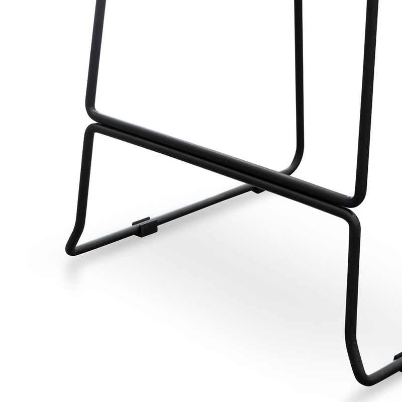 Black PU Bar Stool - Black Frame