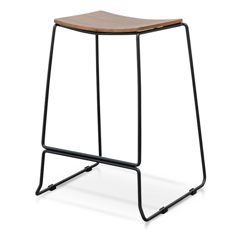 Black PU Bar Stool - Black Frame