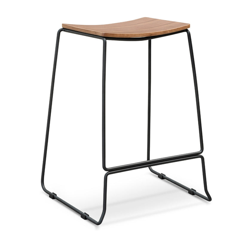 Black PU Bar Stool - Black Frame