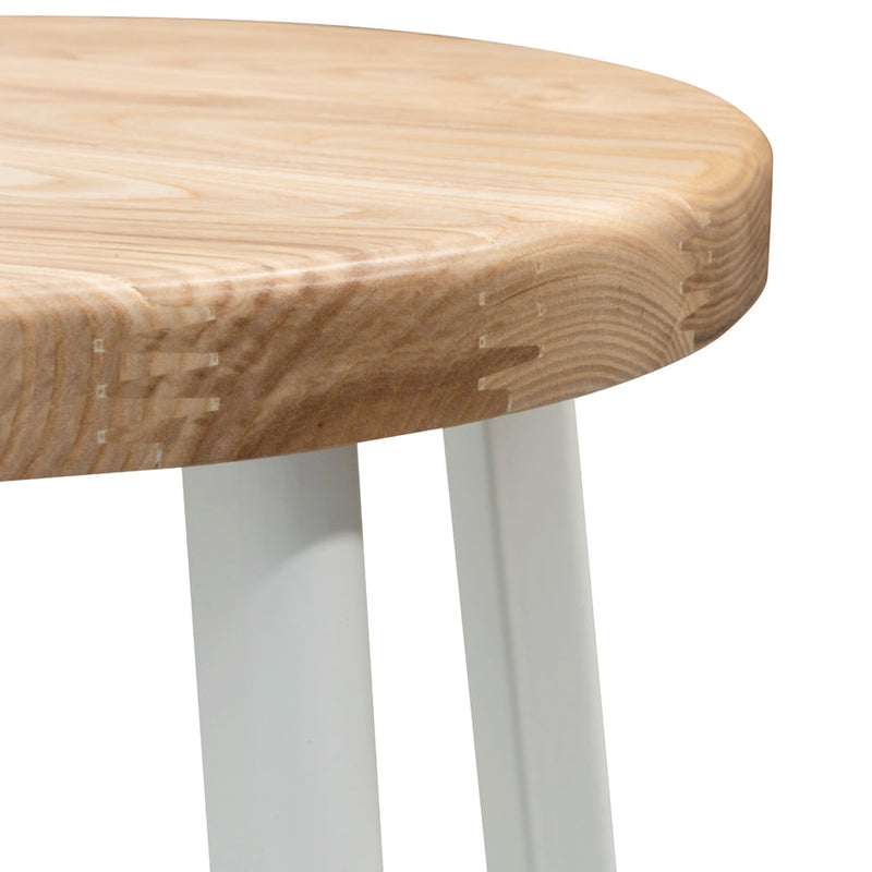 65cm Bar Stool -With Natural Timber Seat - Black Frame