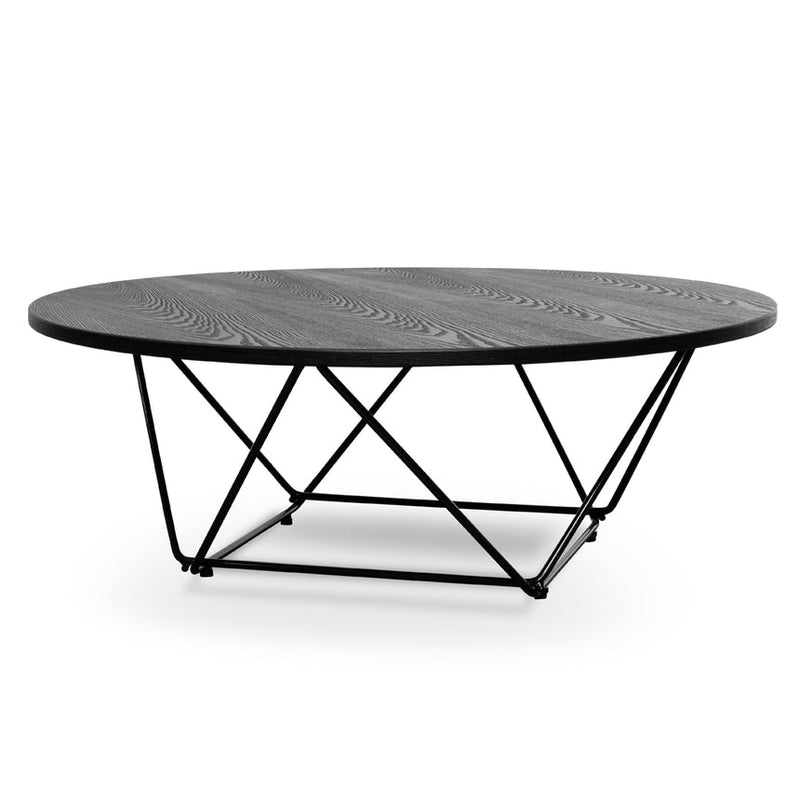 CCF2306-SD 100cm Coffee Table - Black Ash Veneer - Black Legs