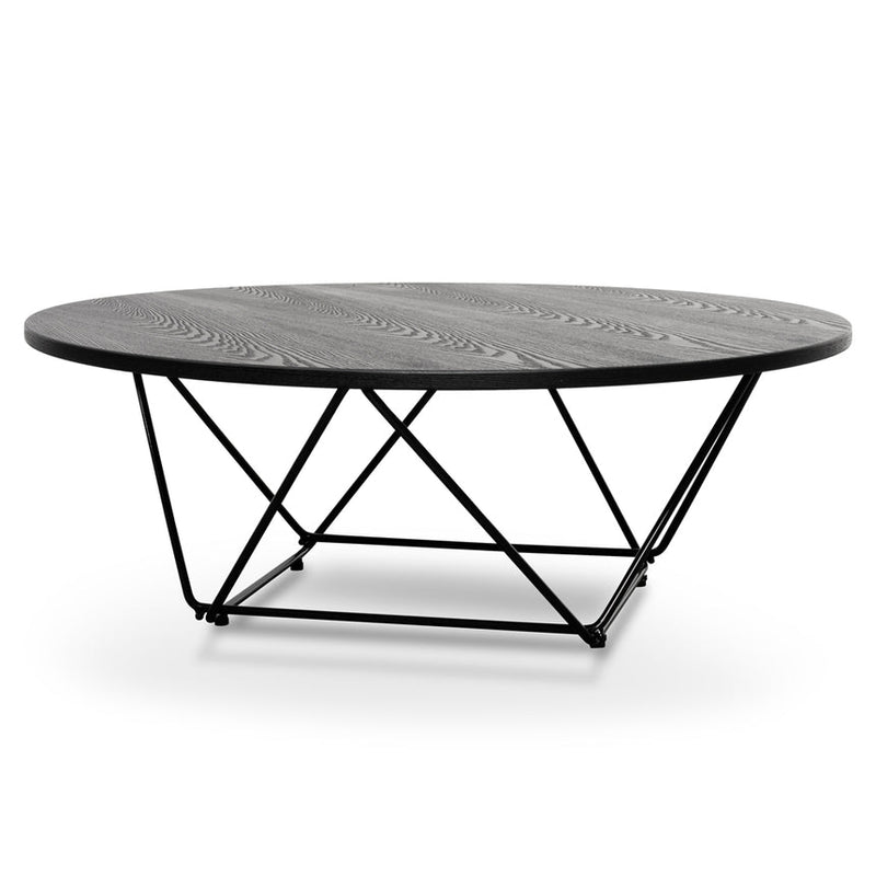 100cm Round Marble Coffee Table With White Base