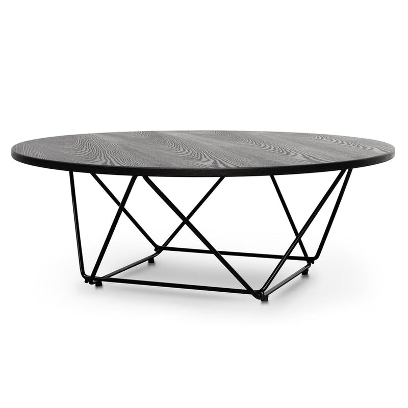 CCF2306-SD 100cm Coffee Table - Black Ash Veneer - Black Legs